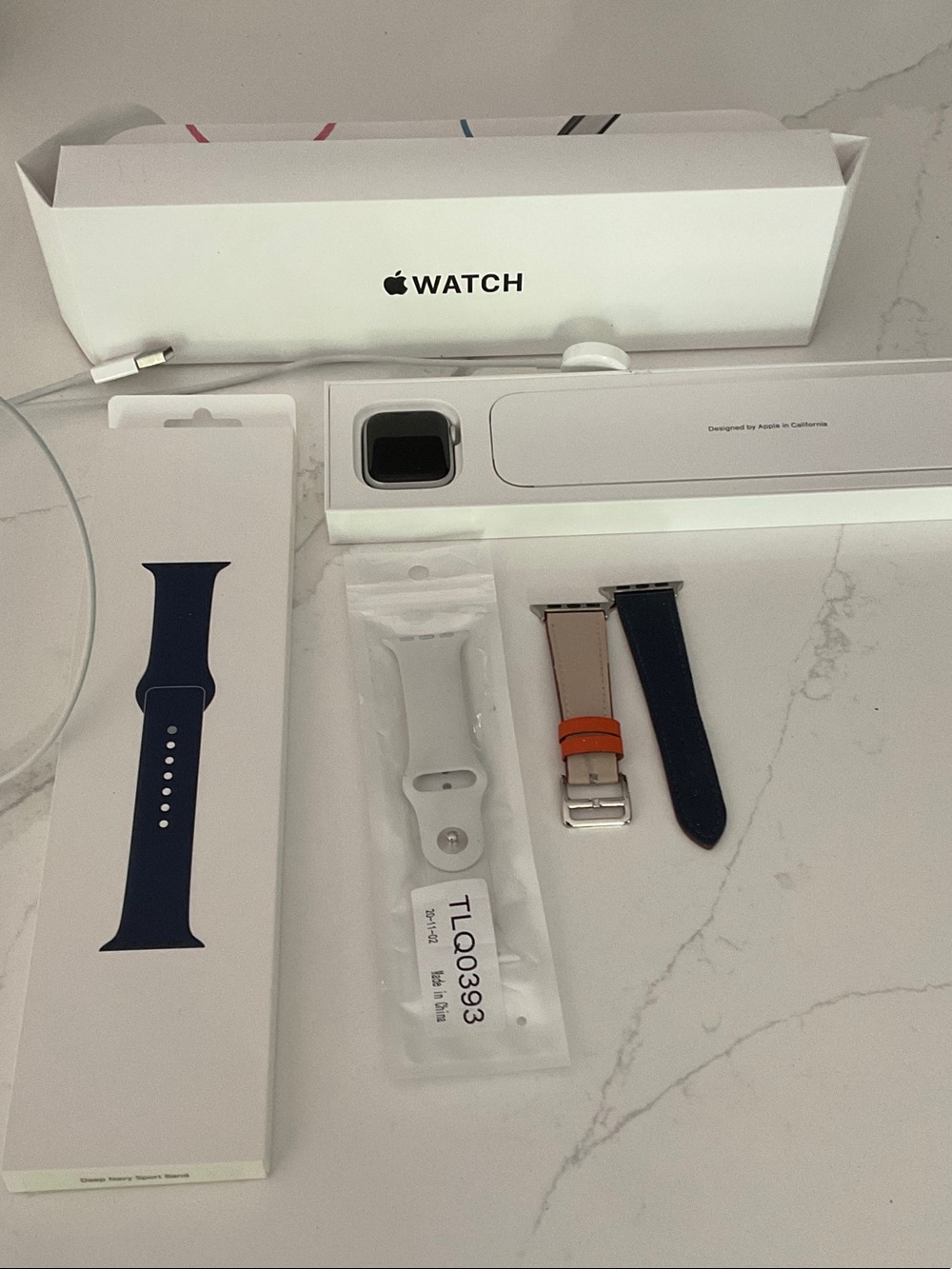Apple Watch in Silver Case with Black Display